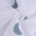 Factory outlet wholesale window star moon design 280cm voile granada chain yarn curtain fabric embroidery